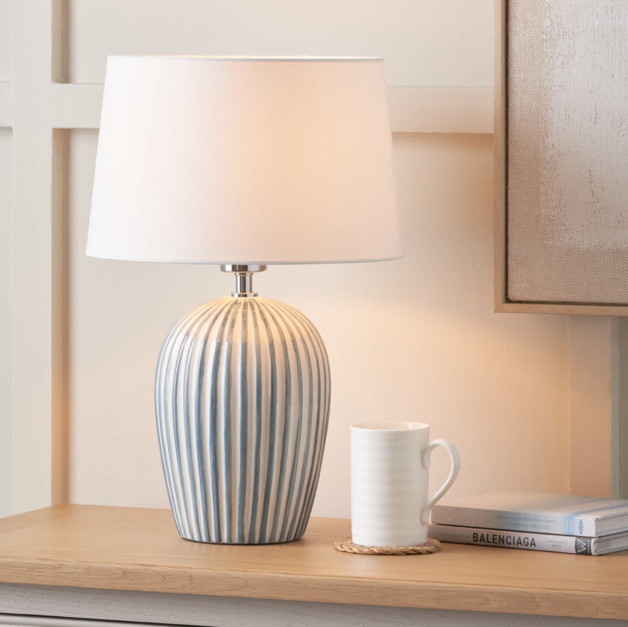 Cannes Stripe Ceramic Table Lamp
