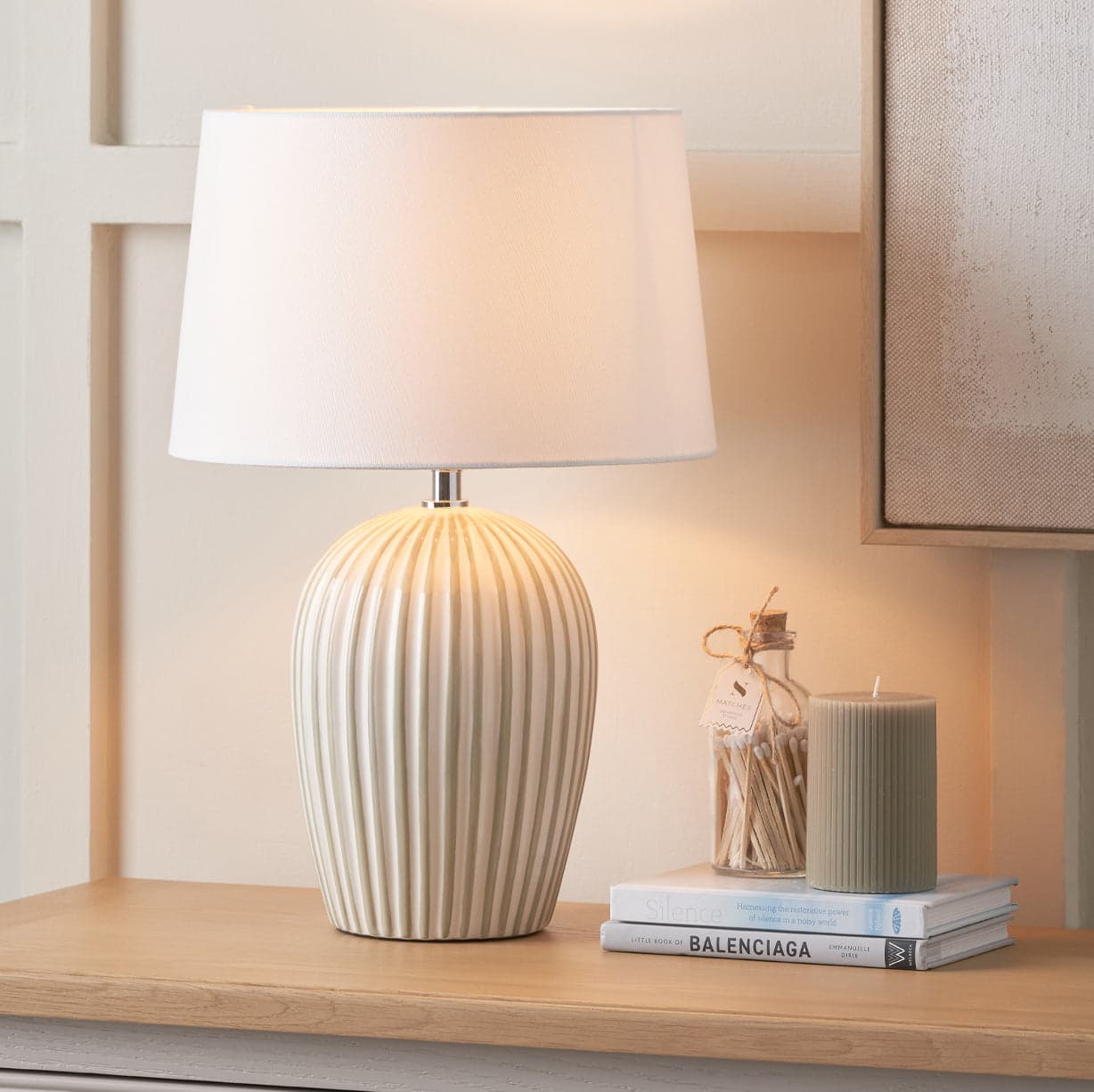 Cannes Stripe Ceramic Table Lamp