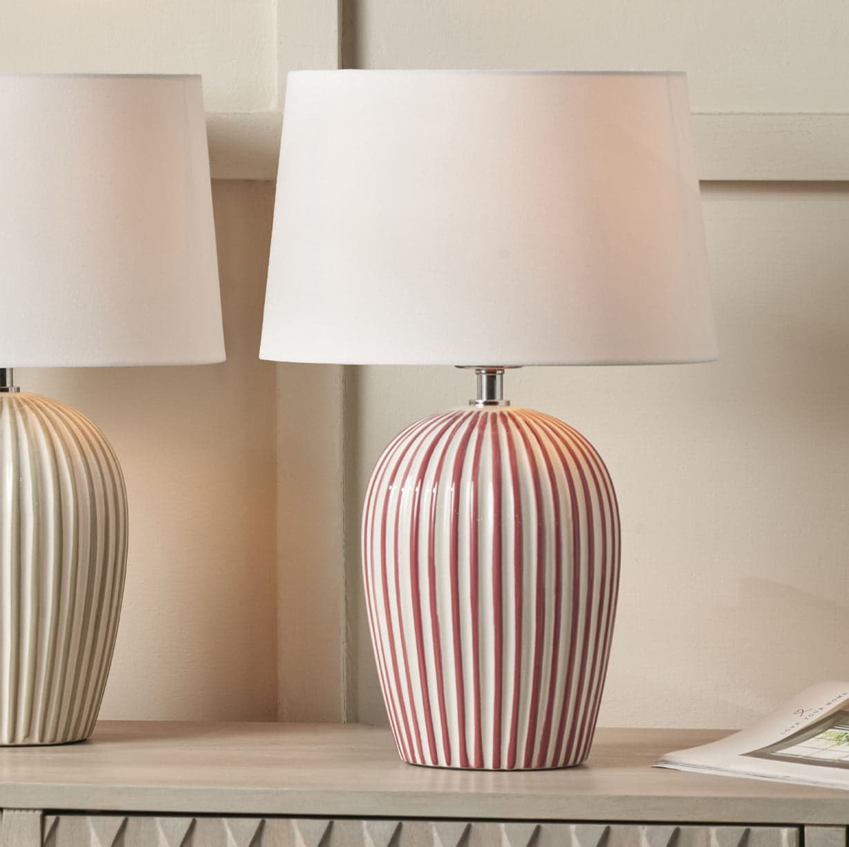 Cannes Stripe Ceramic Table Lamp